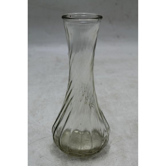 Other - Vintage Clear Hoosier Glass 6" Swirl Bud Vase #4064